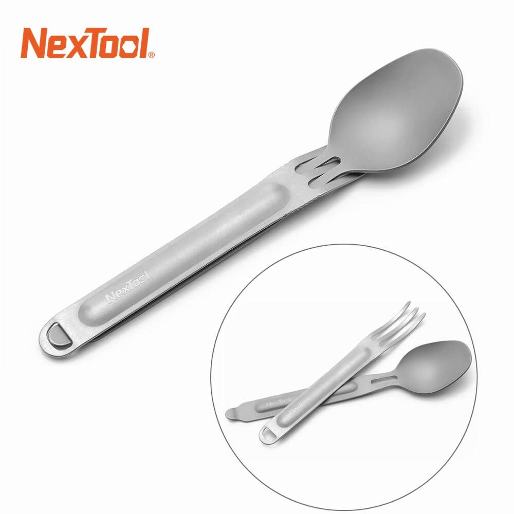 [002030000] Titanium vork en lepel set 2 in 1