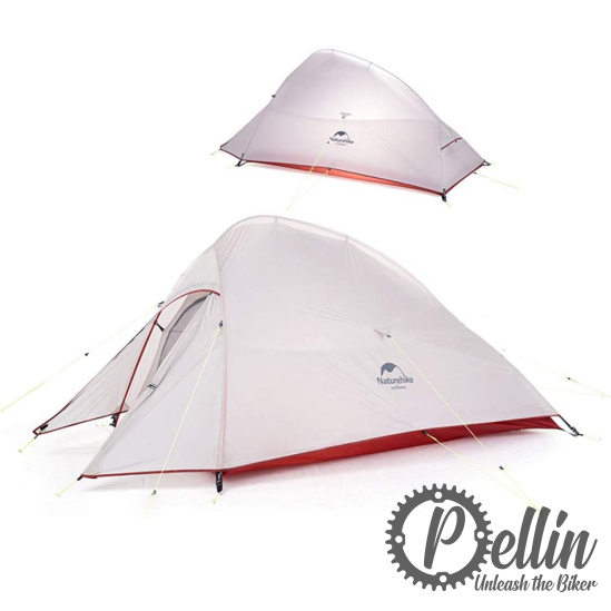 [000490002] Naturehike Cloud Up 2 Upgraded 20D zeer lichte 1 tot 2 persoons tent (Hellgrau, rot)