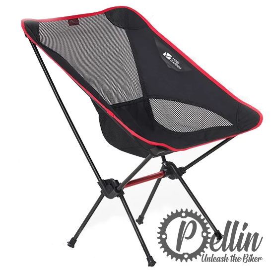 [000560000] Flex Chair Air - Lichte confortabele kampeerstoel (Black with red)